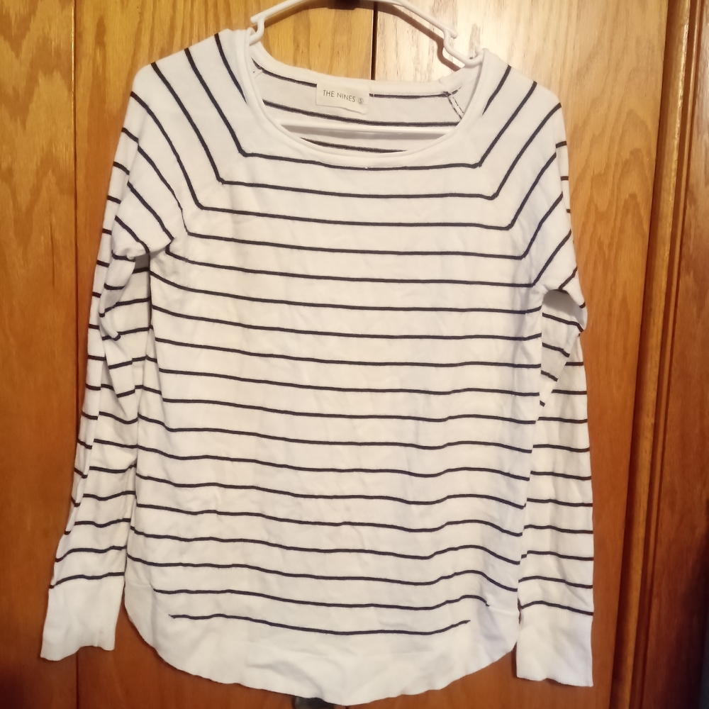 The Limited Women's Navy Striped Sweatshirt